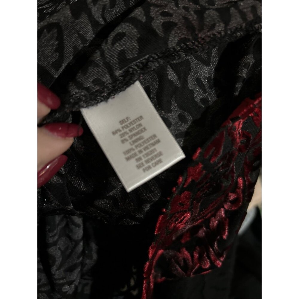 Dress Barn Floral Mesh Top Burnout Velvet Gothic Grunge Whimsigoth Y2K Sz 1X - Picture 10 of 12